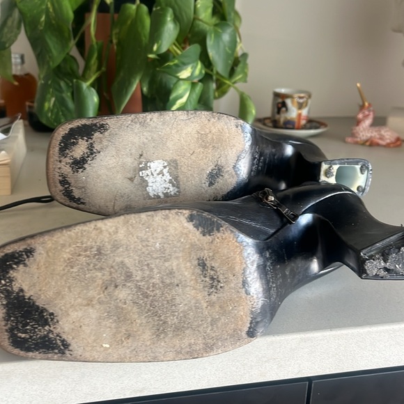 Prada Leather Mid-Calf Lace-Up Boots 6.5/6 - Picture 5 of 6